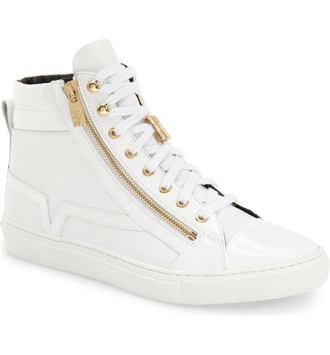 versace shoes for the low|Versace zipped high top sneakers.